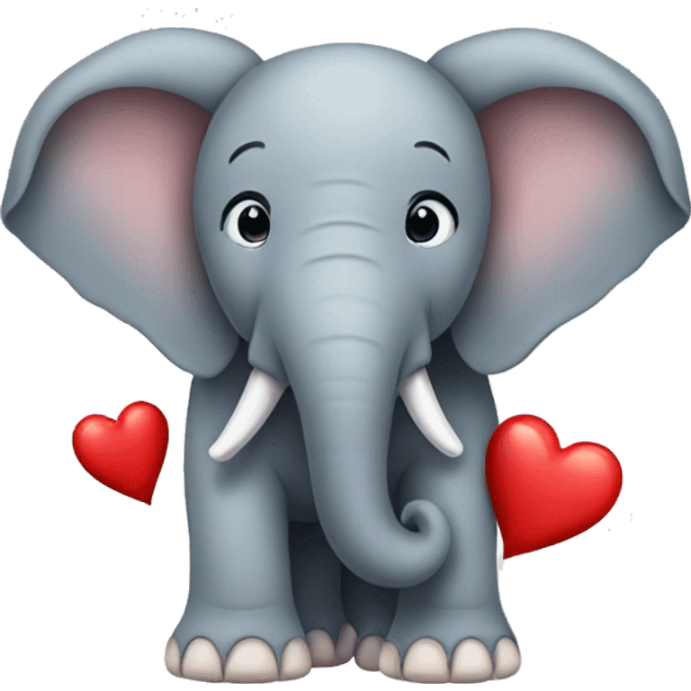 Elephant with a heart emoji