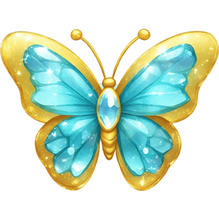 Shiny sparkly glass crystal butterfly emoji