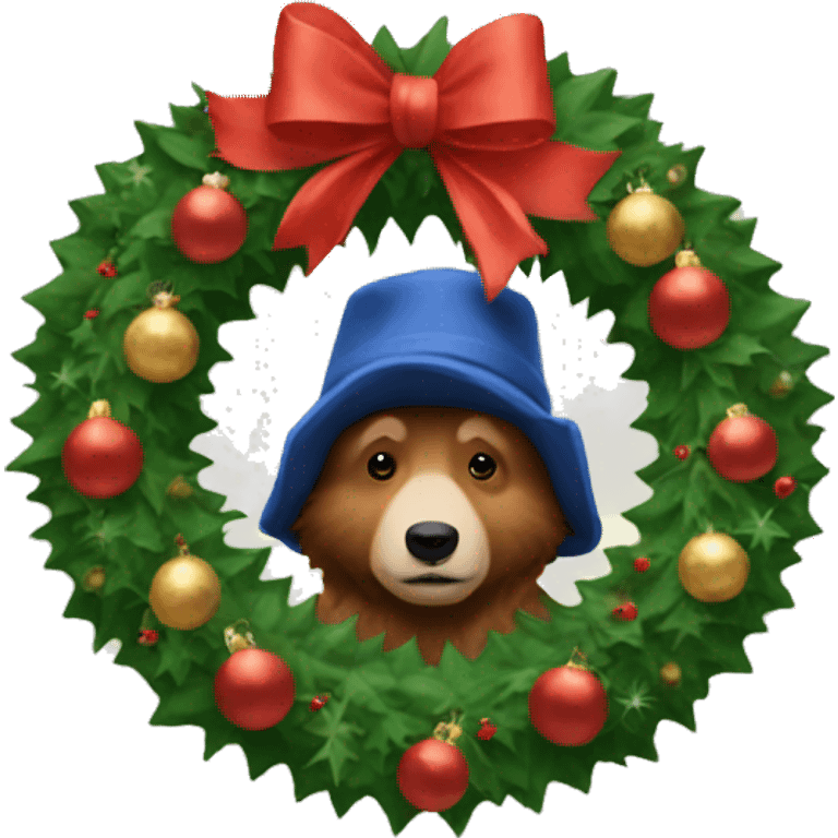 Christmas wreath with Paddington emoji