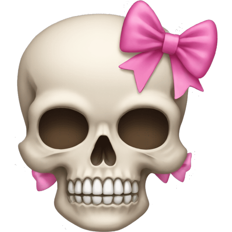 Skull with a pink bow emoji