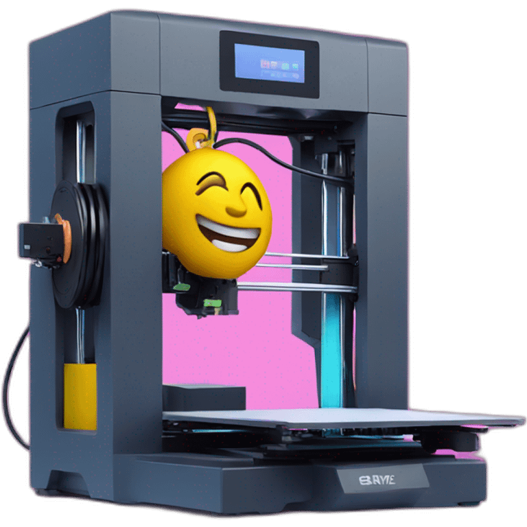 a 3d printer, bold colors emoji