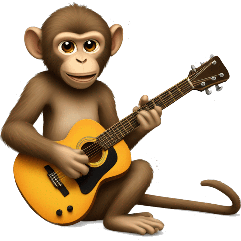 macaque monkey playing guitar  emoji