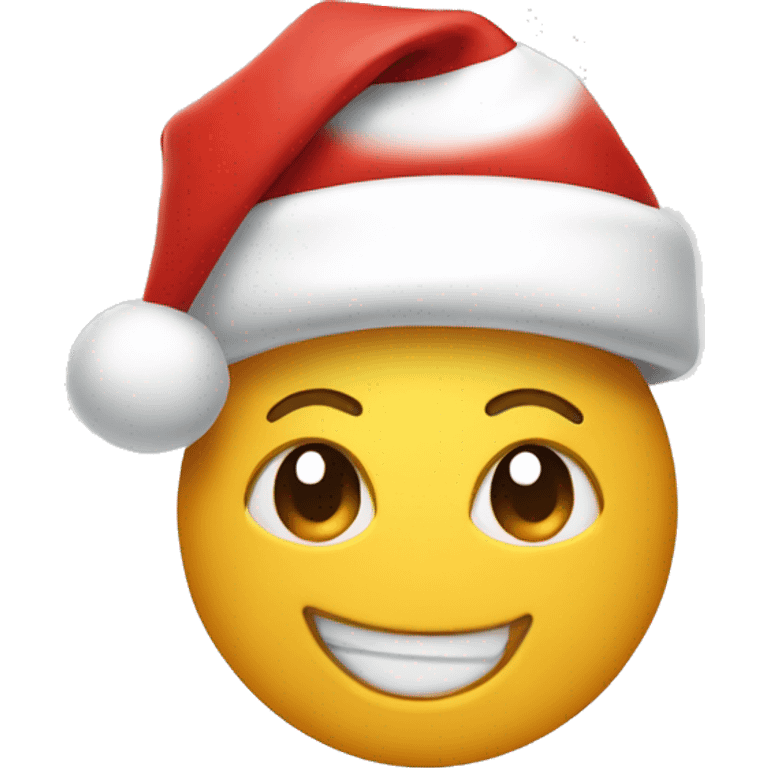 happy face with christmas hat emoji