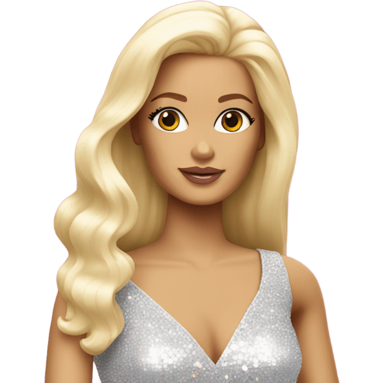 Blonde white disco Barbie emoji