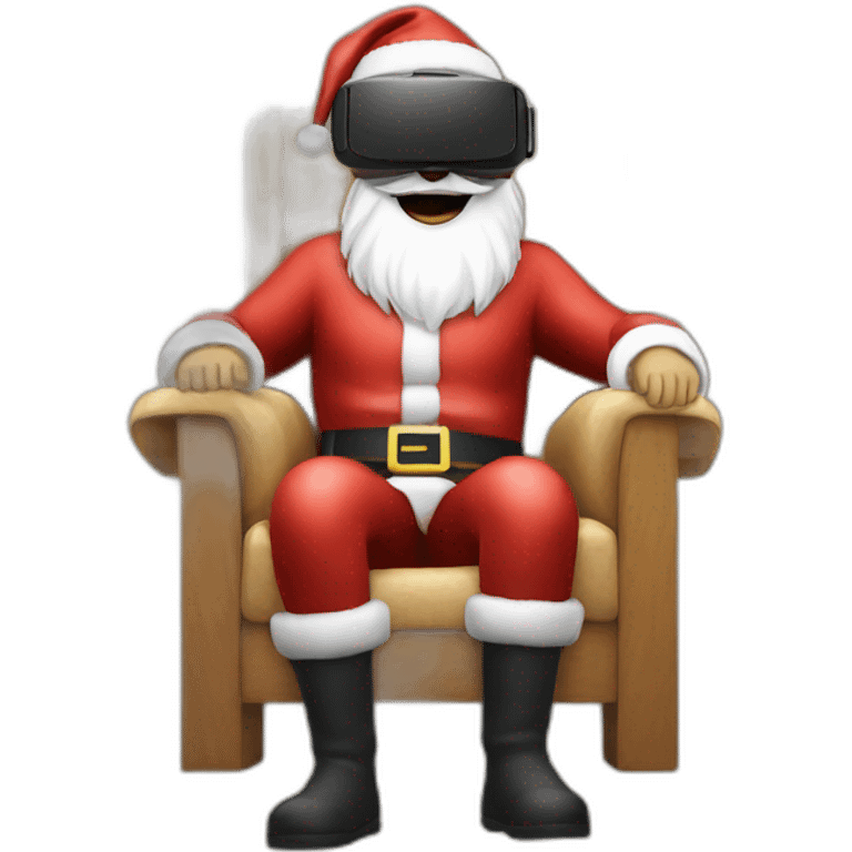 Santa in vr headset on chair emoji