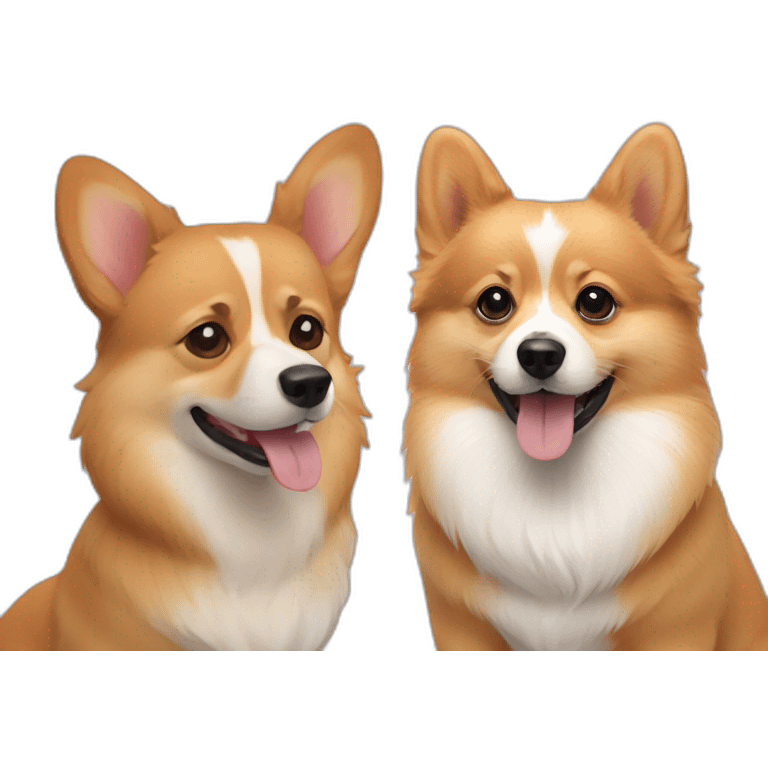 Corgi and Pomeranian emoji