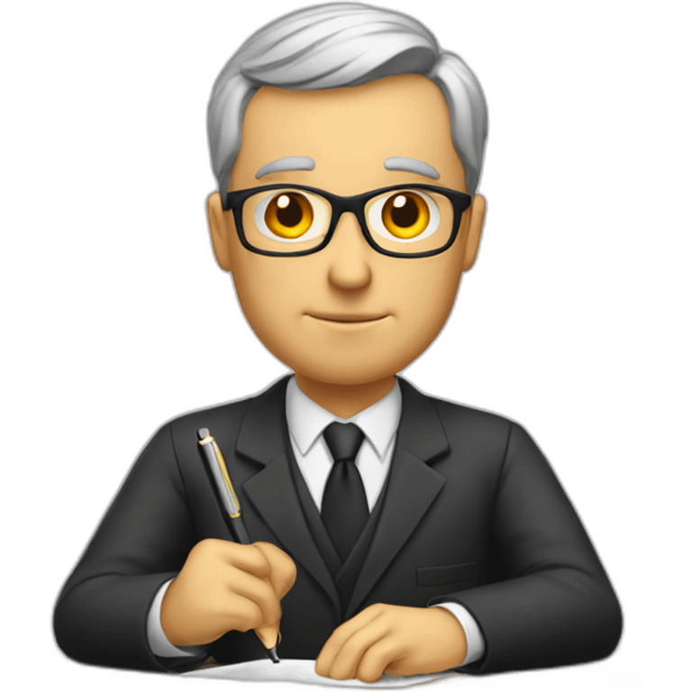 a lawyer feverishly writing a brief emoji