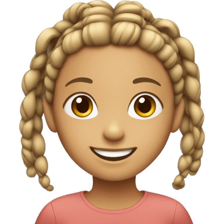 smiling girl with braids emoji