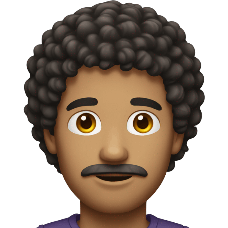 Man with dark curly hair emoji