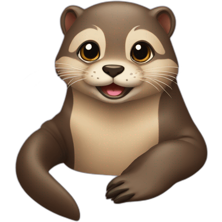 Loutre sur chat emoji