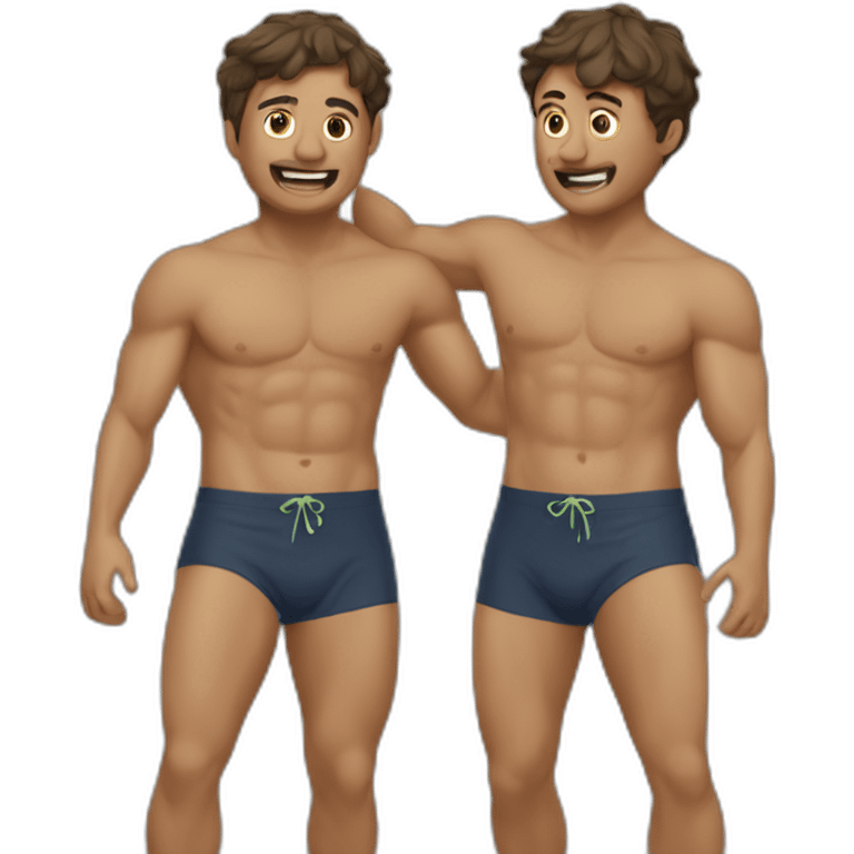 two-brothers-swimming-trunks-mud-fight-party emoji