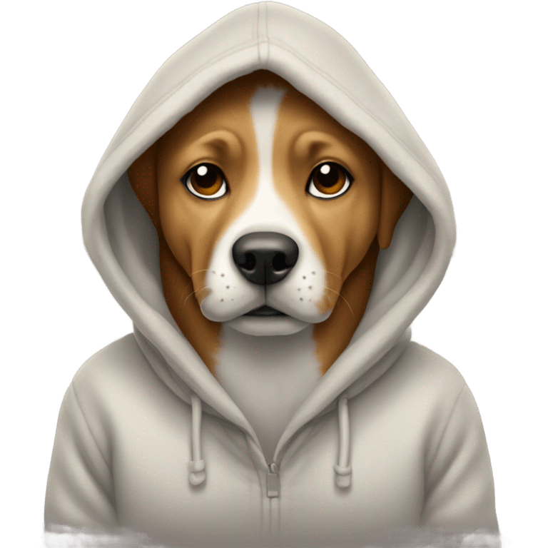 Dog wearing a hoodie emoji