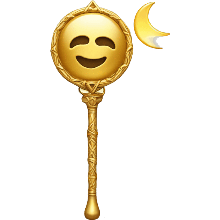 golden staff with the moon emoji