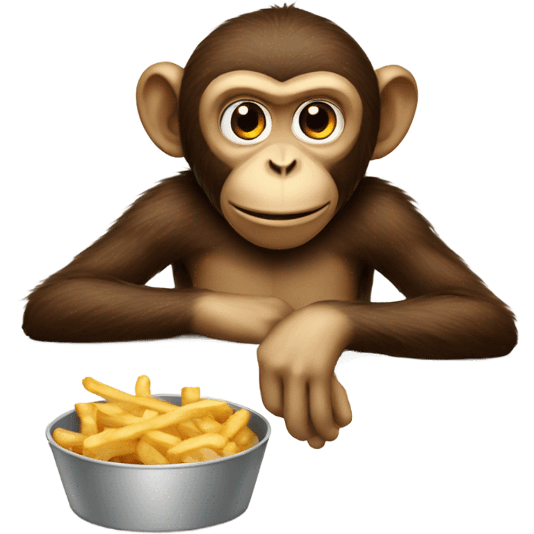 Monkey waiting fries emoji