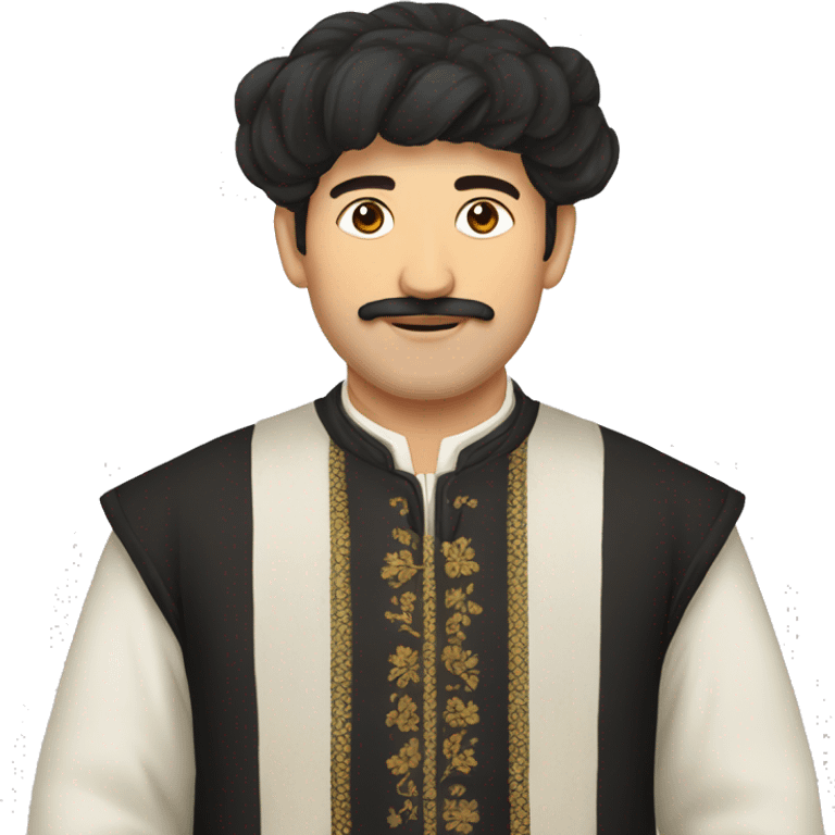 georgian man in traditional clothes with khinkali emoji