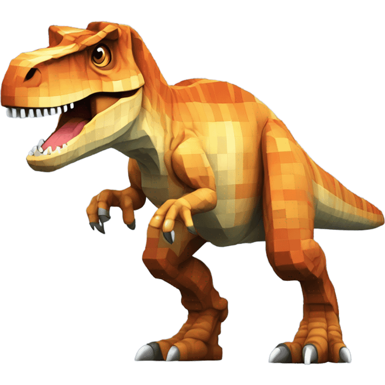 Pixelated T. rex emoji