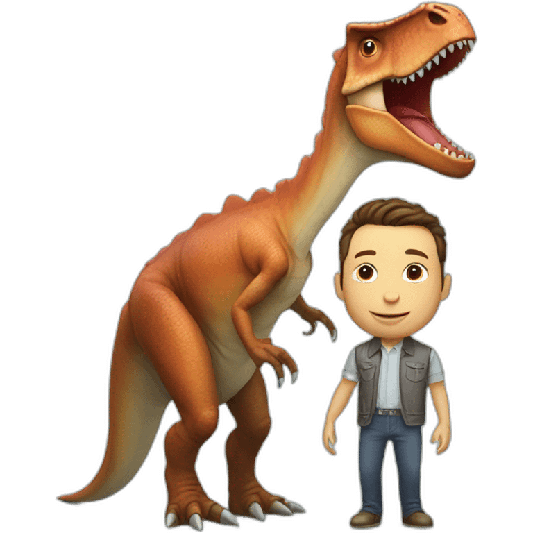 Dinosaur going on a date with elon musk emoji