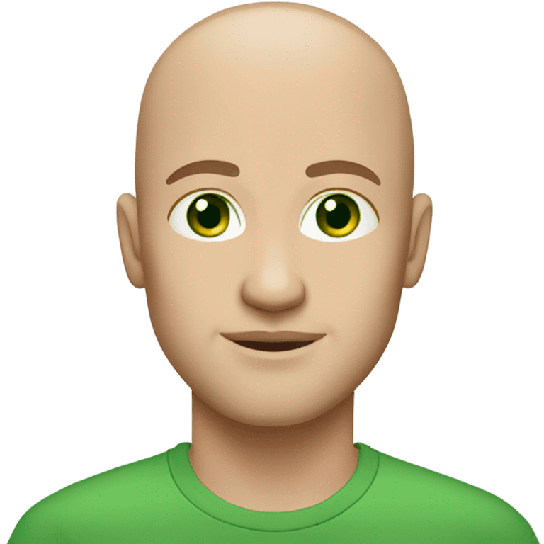 light skinned Caucasian bald male, green eyes, stubble emoji