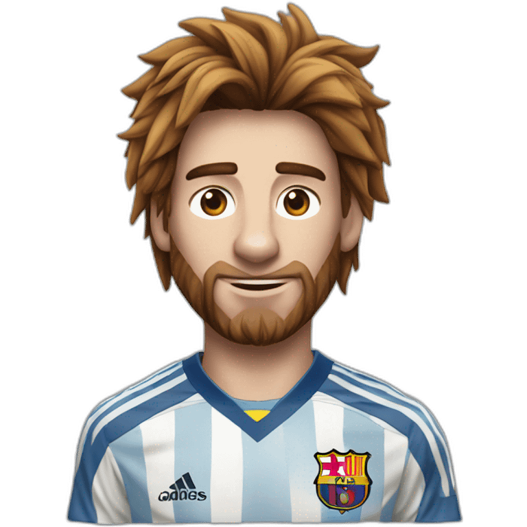 Lionnel Messi avec un  petit corps et avec une grosse tête  emoji