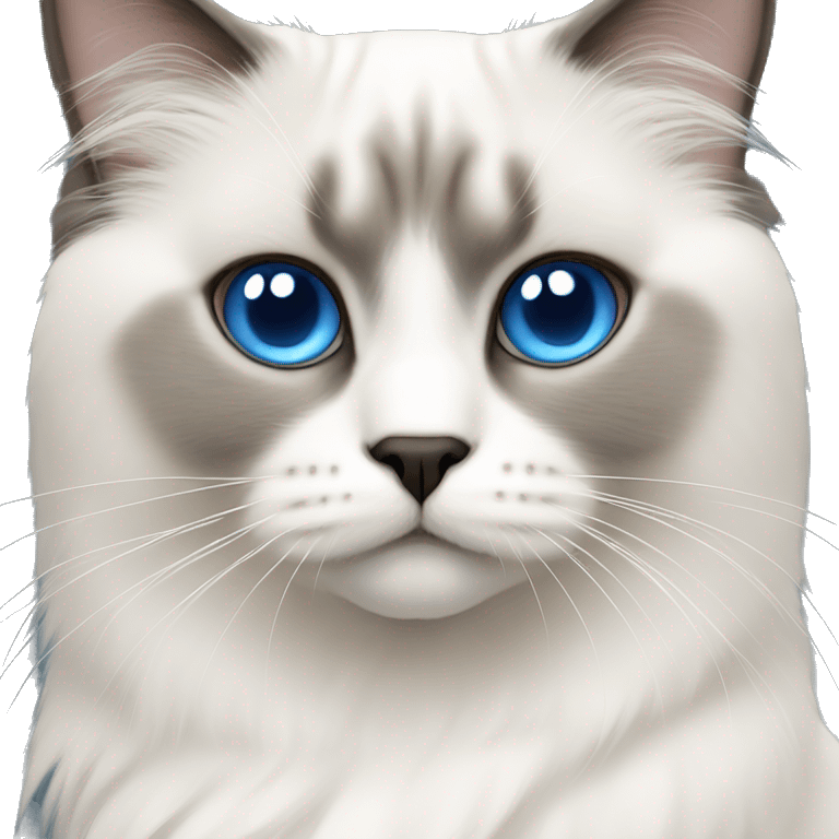 White birman cat with blue eyes emoji