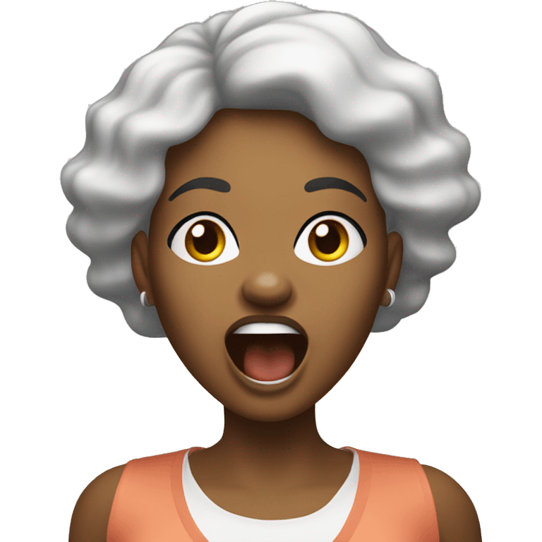 African American woman shouting let's go (in speech bubble) emoji