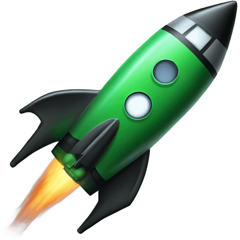 green and black rocket ship emoji