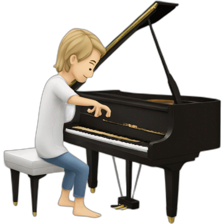 pianist on a piano emoji