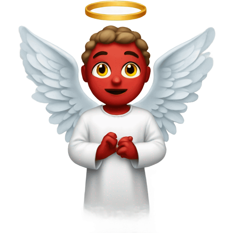 Angel with red face emoji