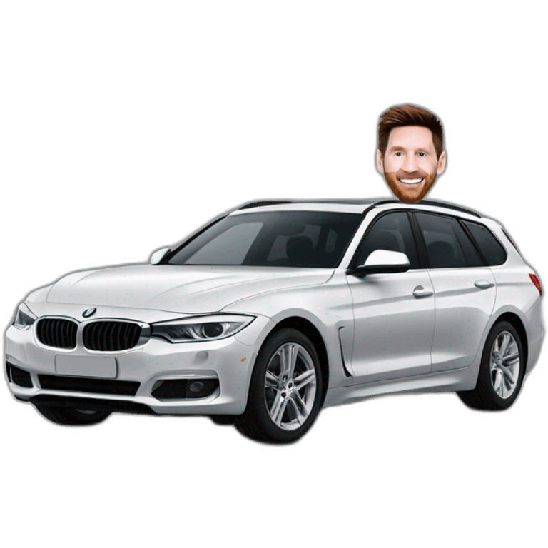 Messi sur une voiture emoji