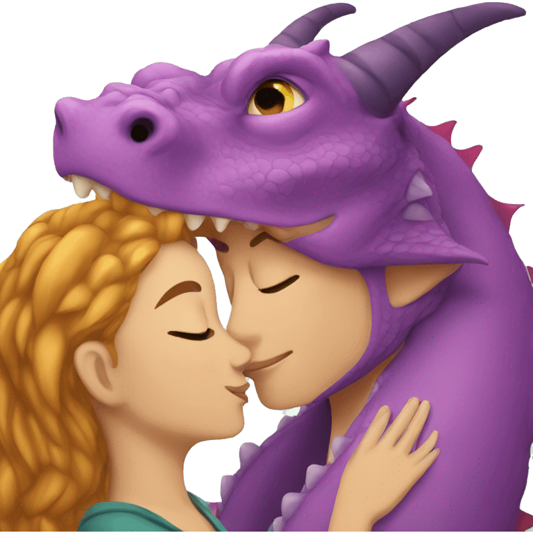 Dragon kisses woman emoji