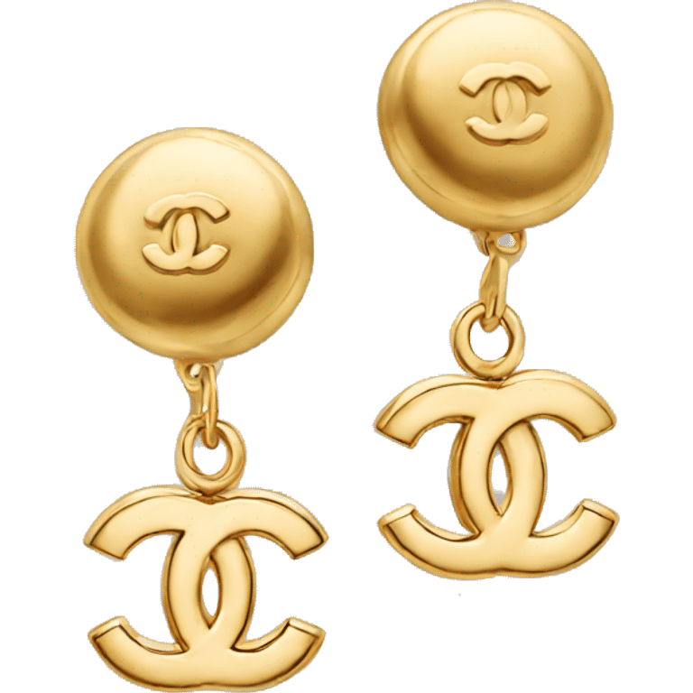 Gold Chanel earrings  emoji