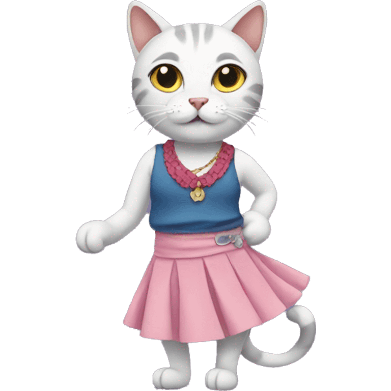 cat wearing a skirt emoji