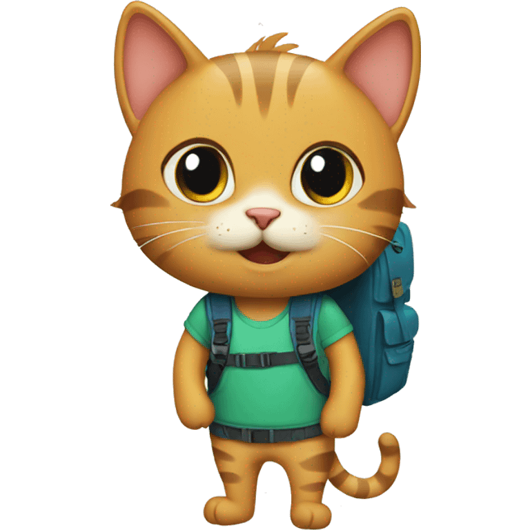 Cat with backpack  emoji