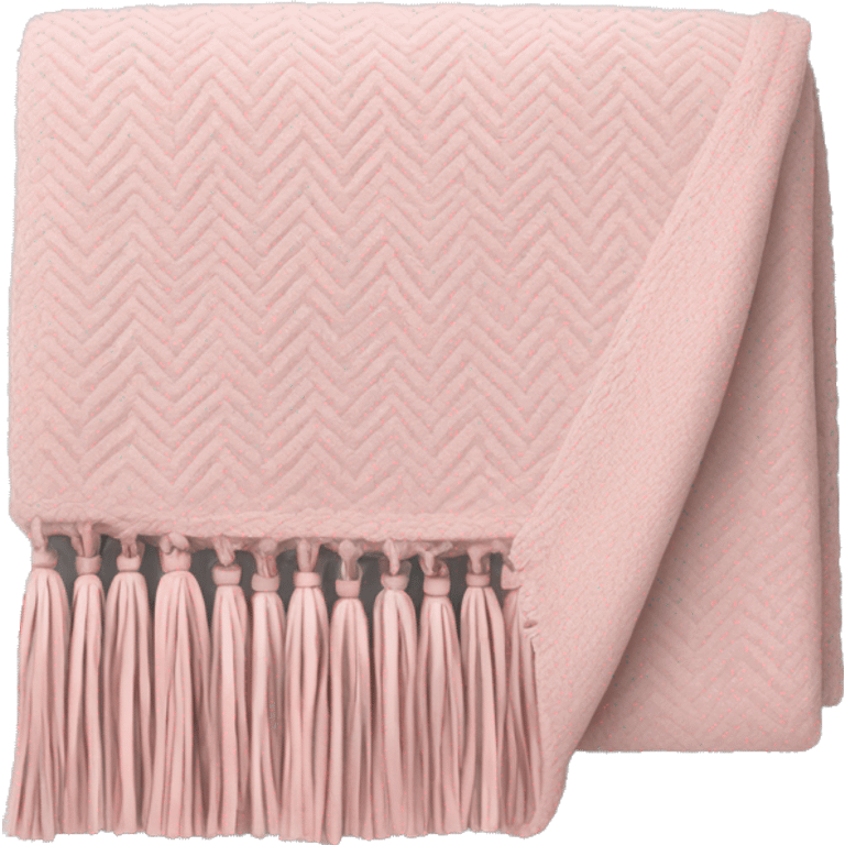 Light pink blanket with tassels, folded  emoji