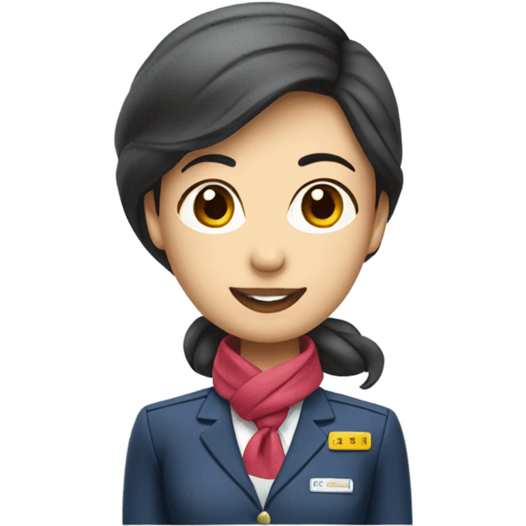 Asian flight attendant with scarf emoji