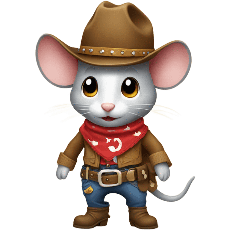 Mouse with cowboy costume  emoji