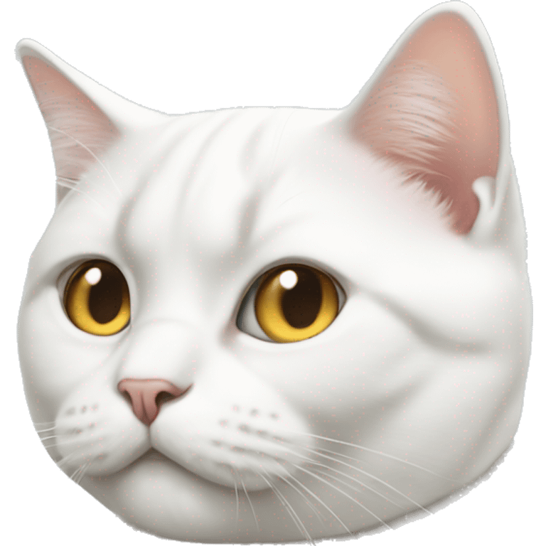 White British cat is chilling  emoji