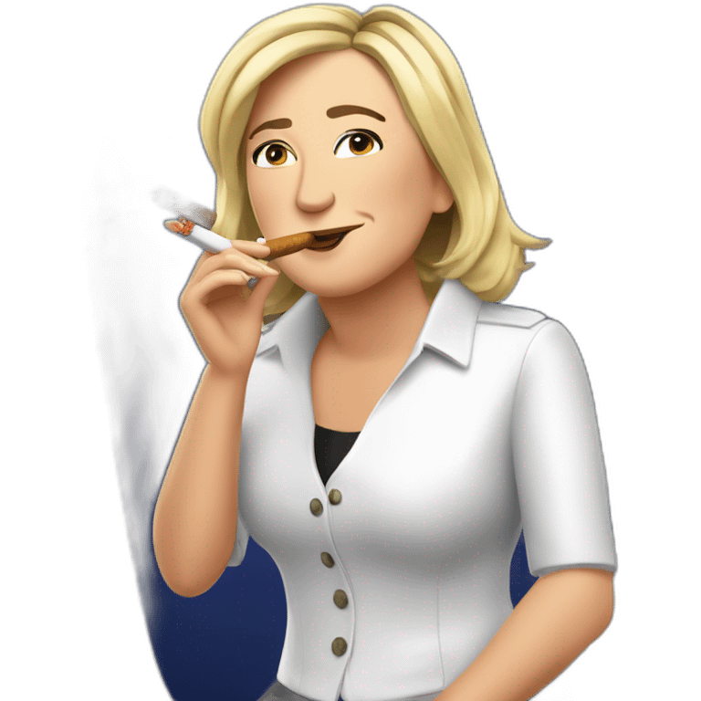 Marine le pen avec un cigare emoji