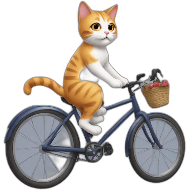 Cat doing bike emoji