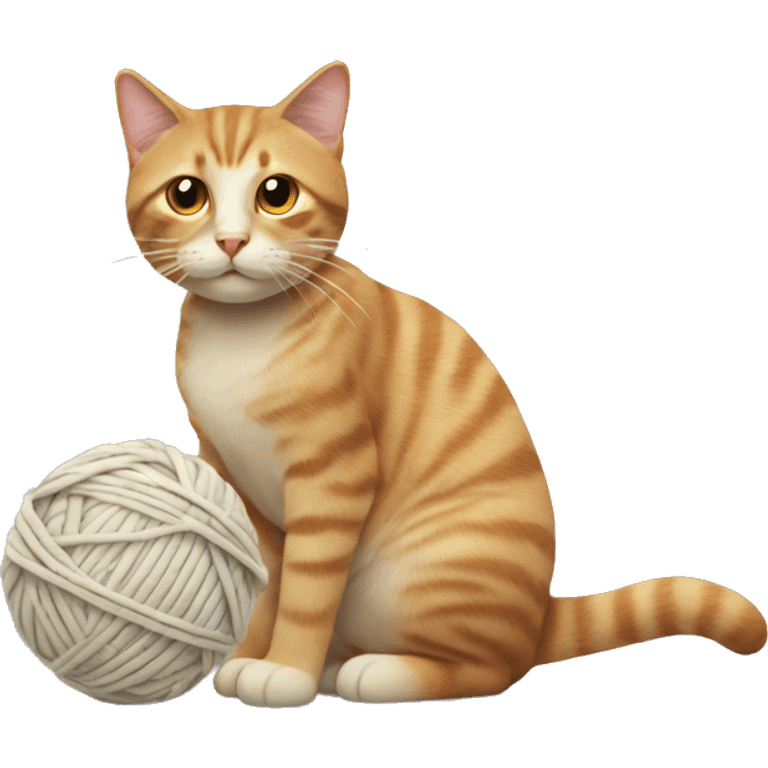 Cat with a ball of yarn emoji