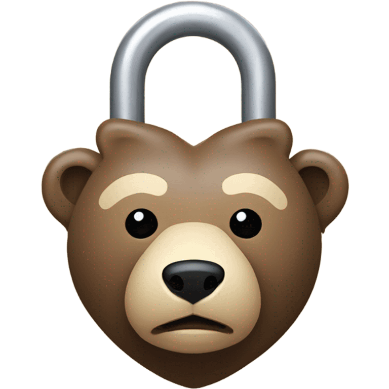 Bear shaped padlock emoji