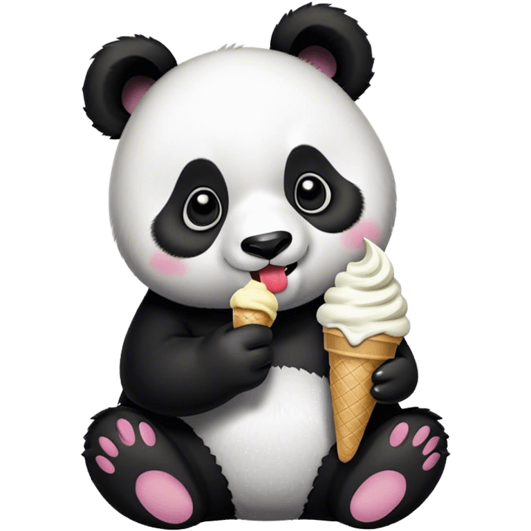 Panda eating ice cream emoji