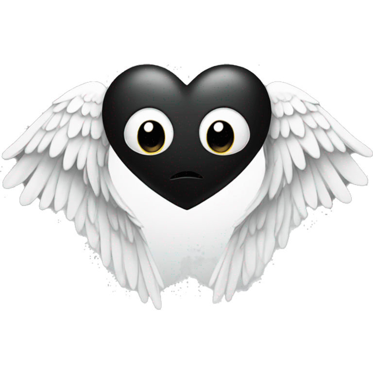 black heart with angel wings emoji