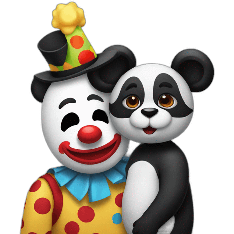 A clown with a panda emoji