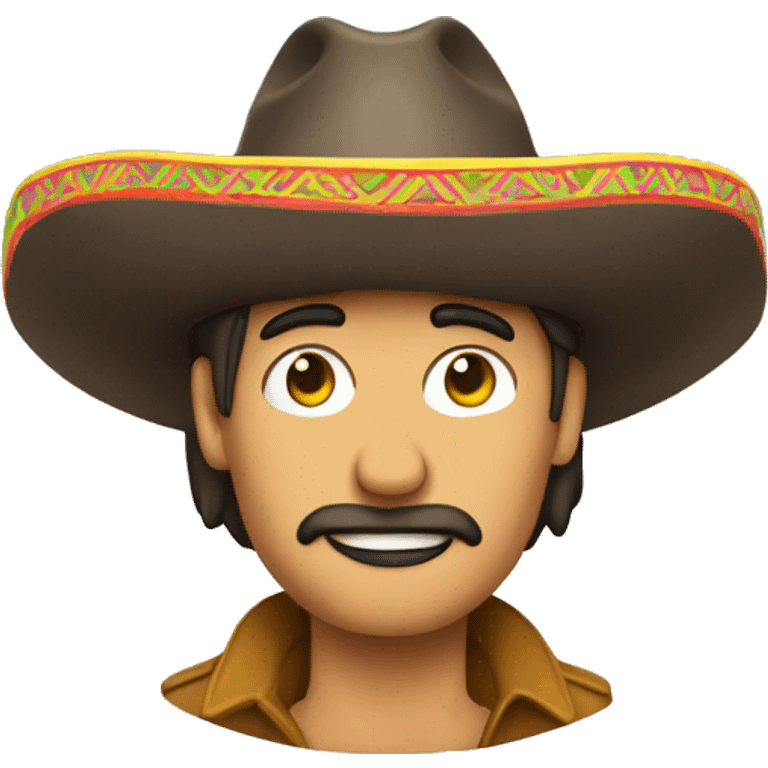 Persona con sombrero alzando la mano emoji