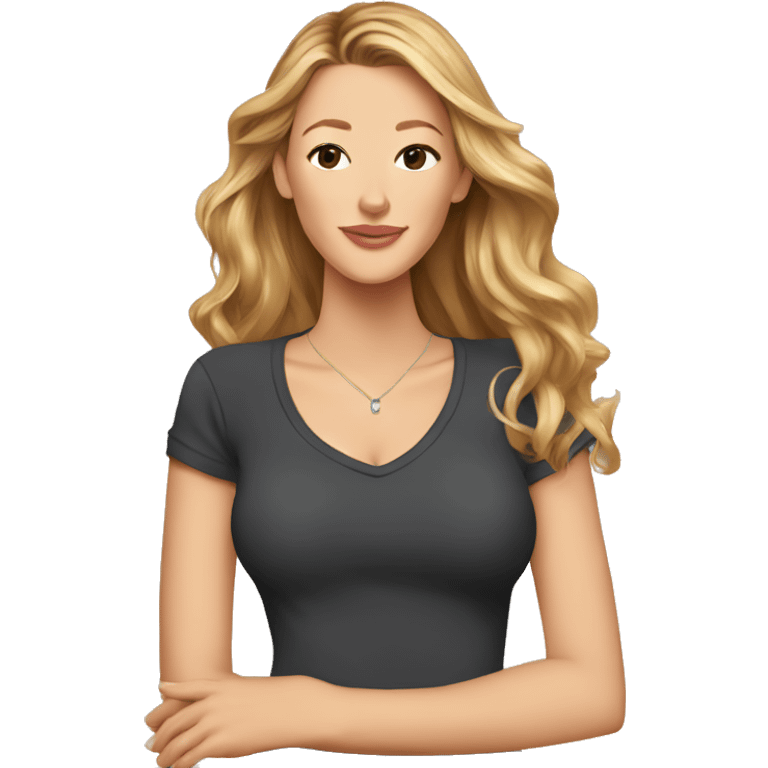 blake lively cartoon wearing tee emoji