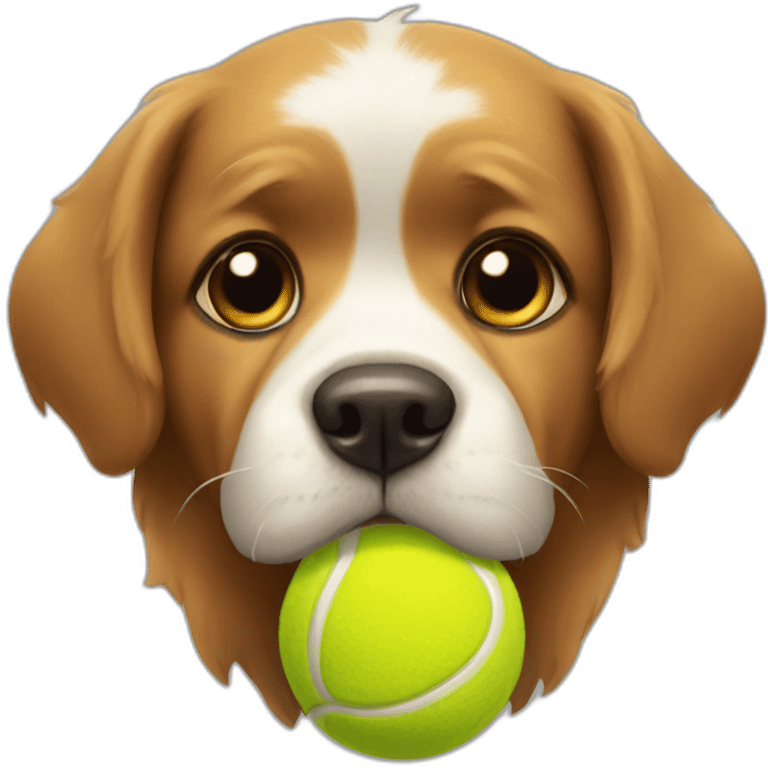 dog with tennis ball emoji