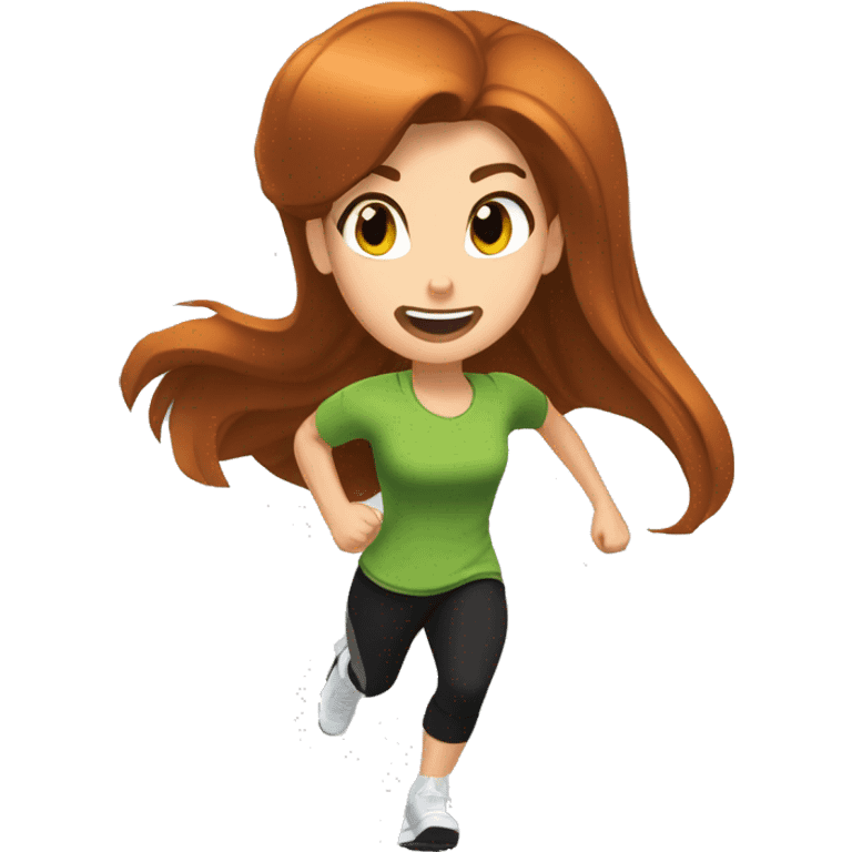 kim possible siendo runner pelo rizado marron emoji