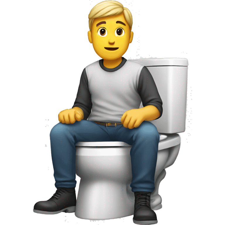 A man sitting on the toilet  emoji