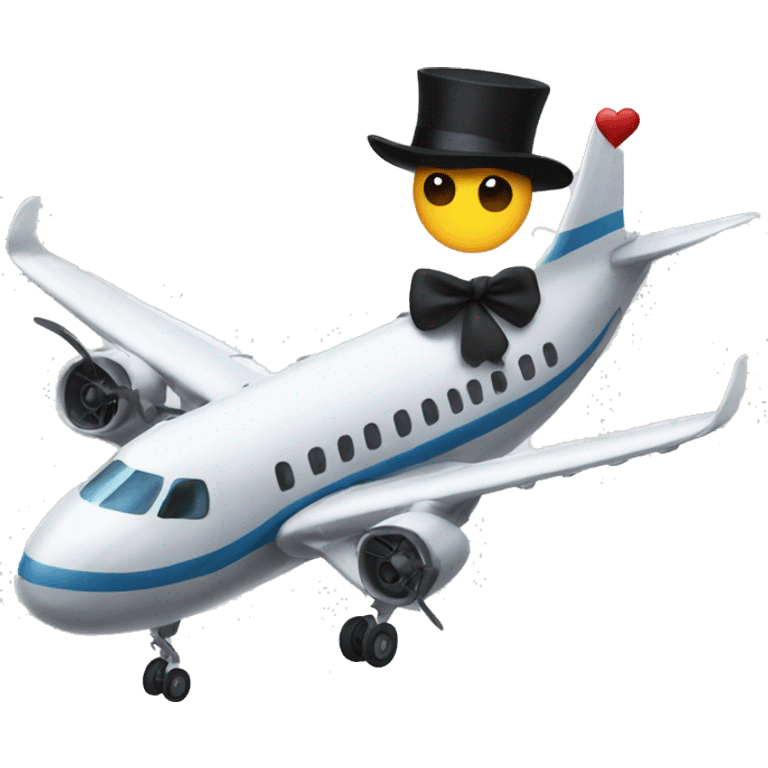 Airplane with a tophat emoji